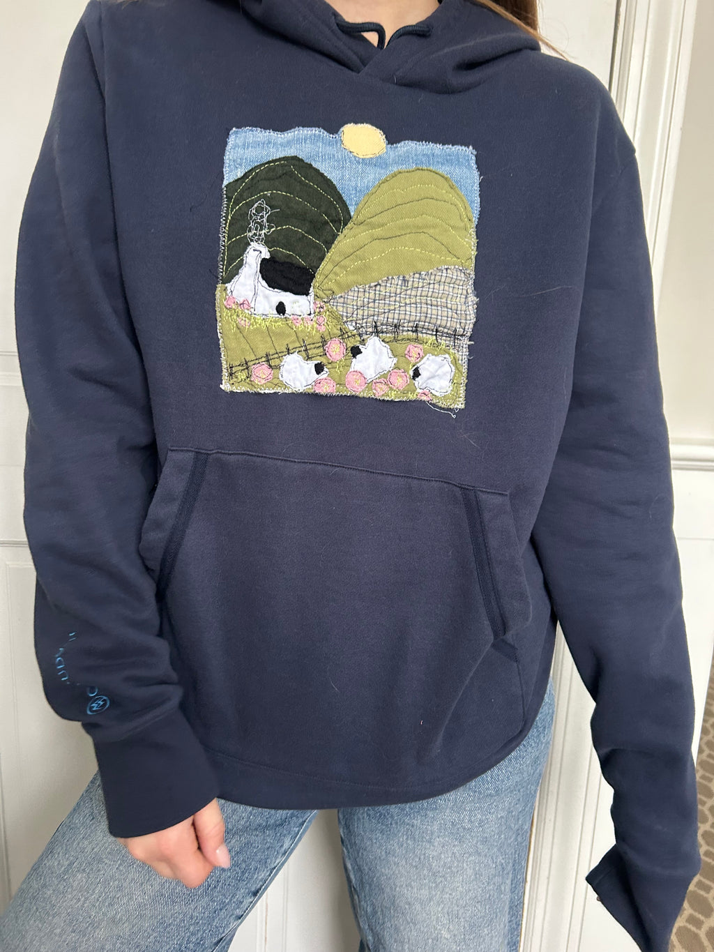 Farm Design on Navy Hoodie