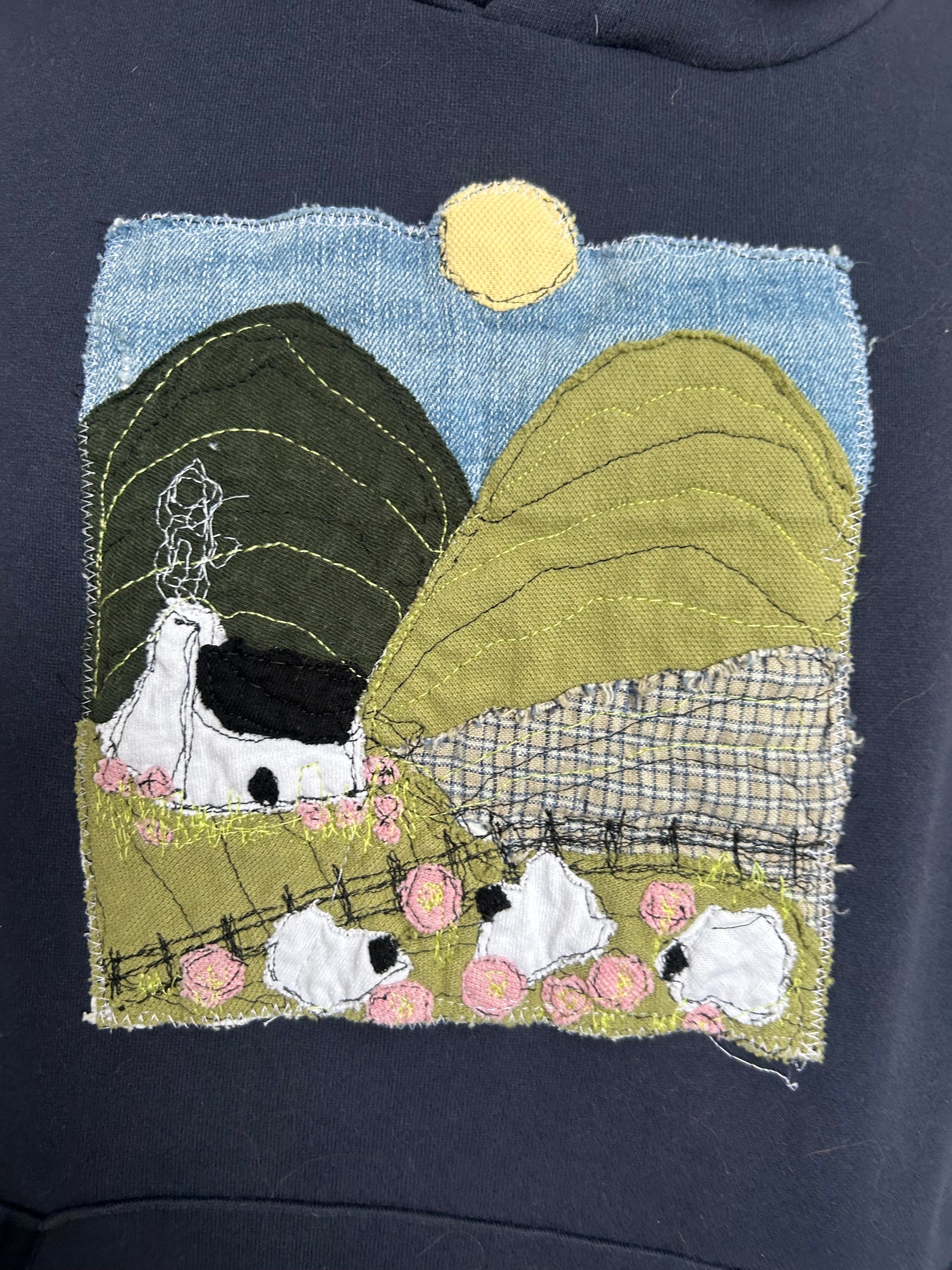 Farm Design on Navy Hoodie