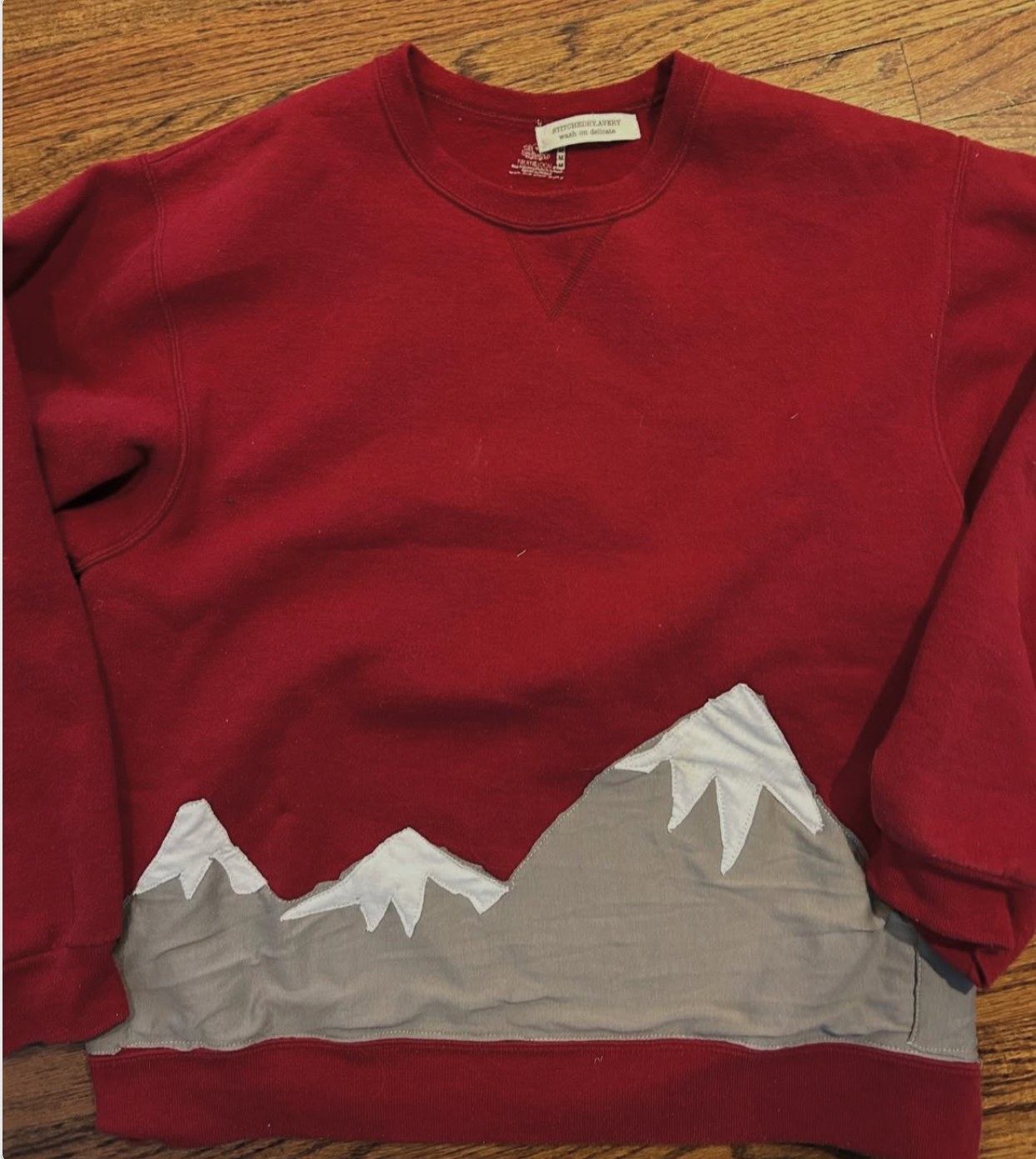 Mountain patchwork crewneck