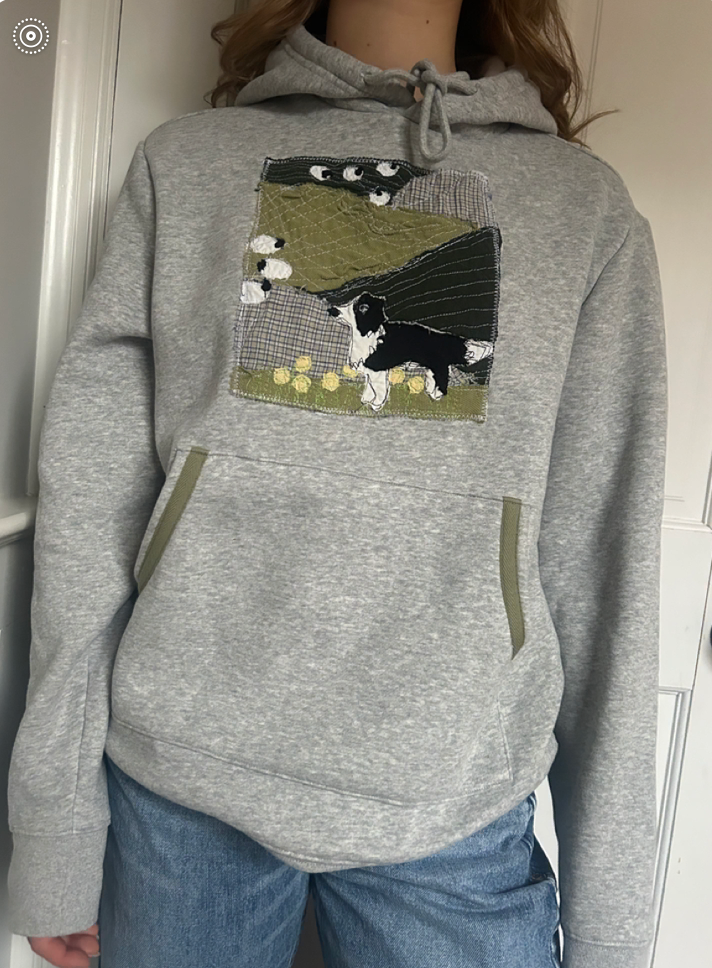 Shepard Dog Scene Grey Hoodie