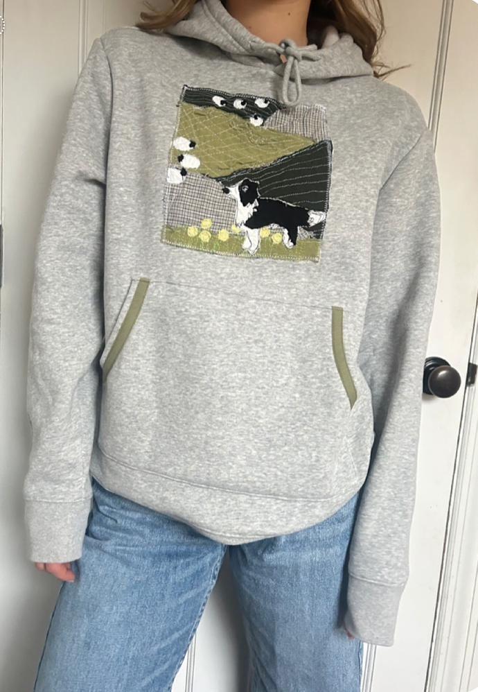 Shepard Dog Scene Grey Hoodie