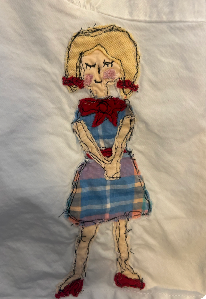 Girl Design on White Tie Back Tank