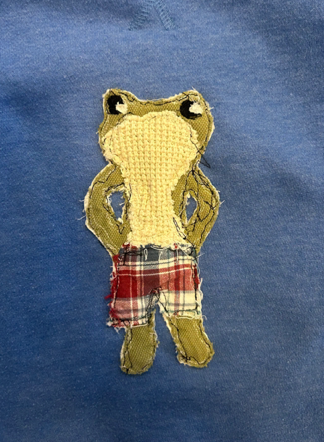 Frog in Boxers Blue Crewneck Sweatshirt