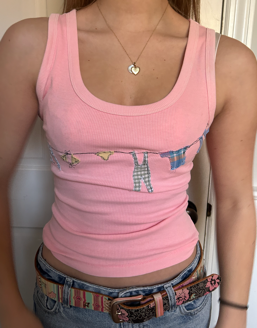 Clothes Line Pink Tank Top