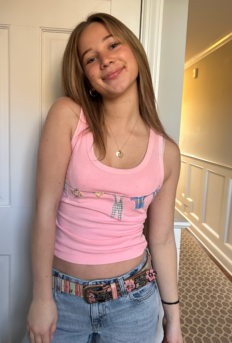 Clothes Line Pink Tank Top