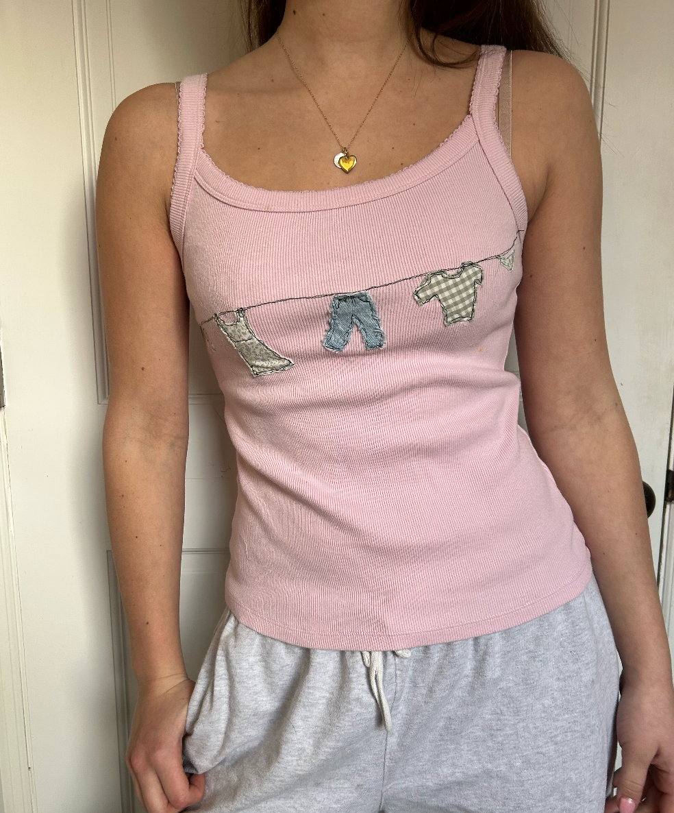 Clothes Line Pink Tank Top
