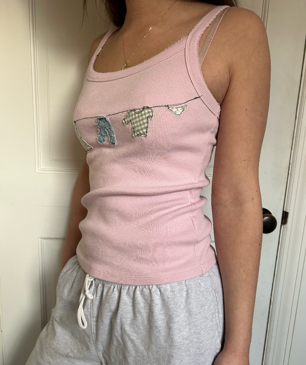 Clothes Line Pink Tank Top
