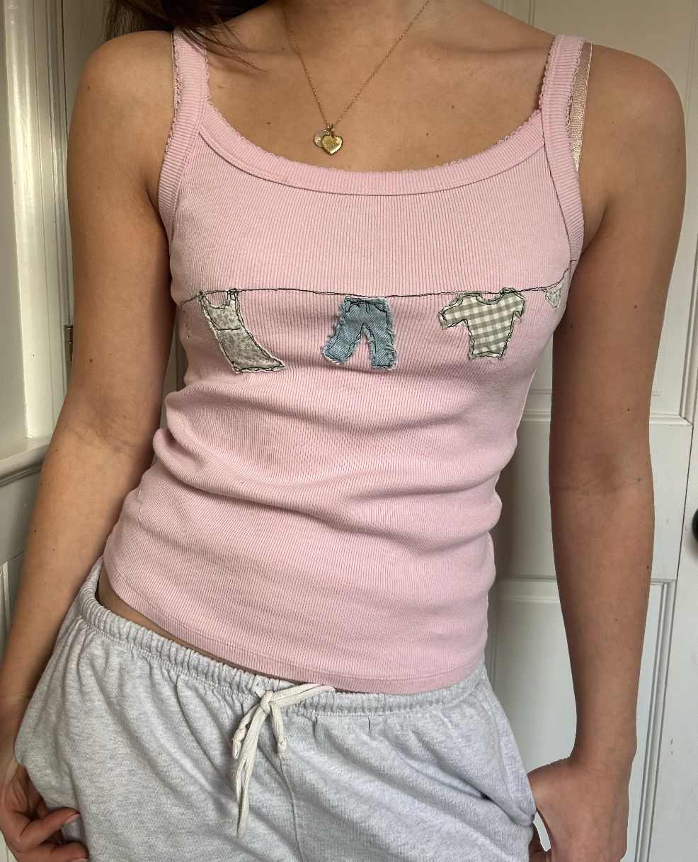 Clothes Line Pink Tank Top