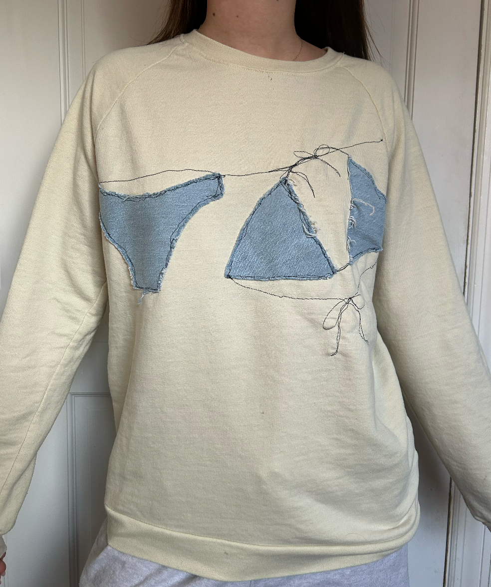 Bikini Clothes Line Yellow Crewneck