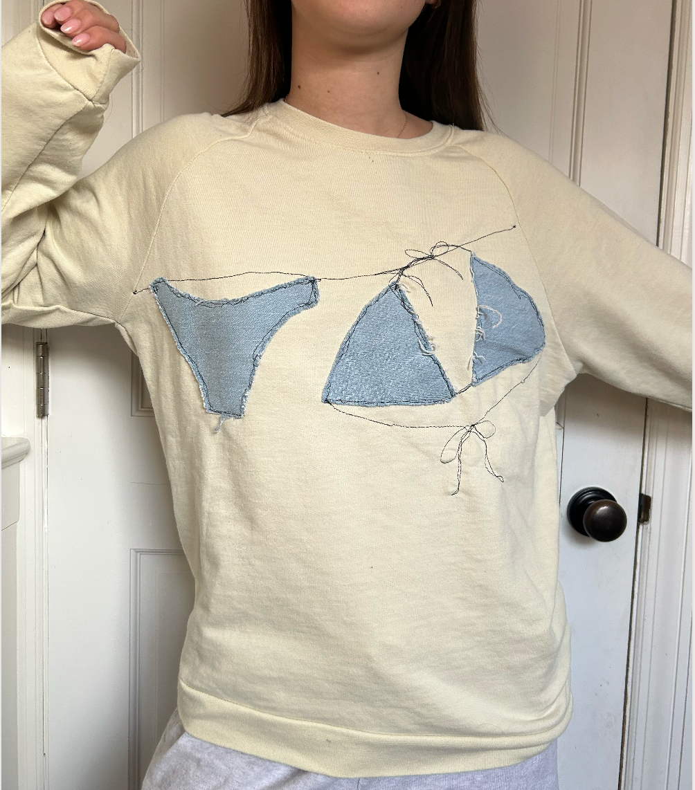 Bikini Clothes Line Yellow Crewneck