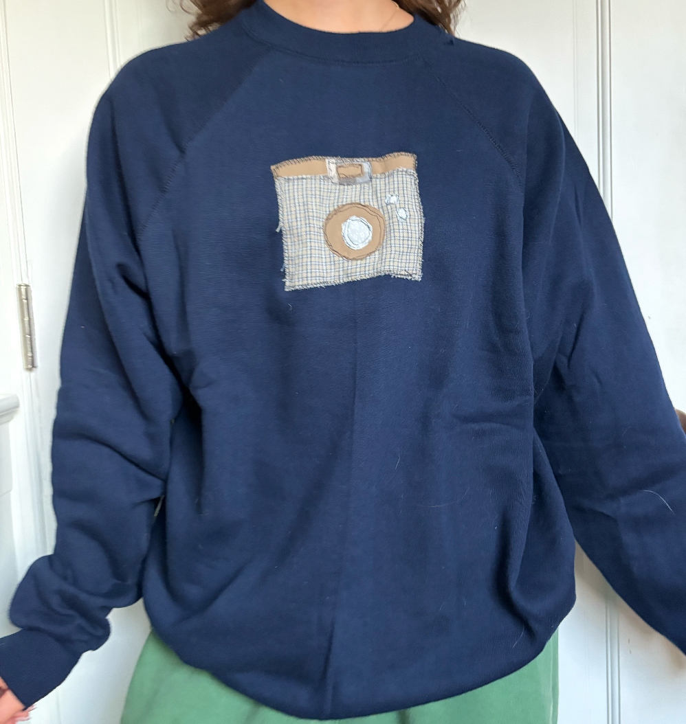 Navy Camera Crewneck