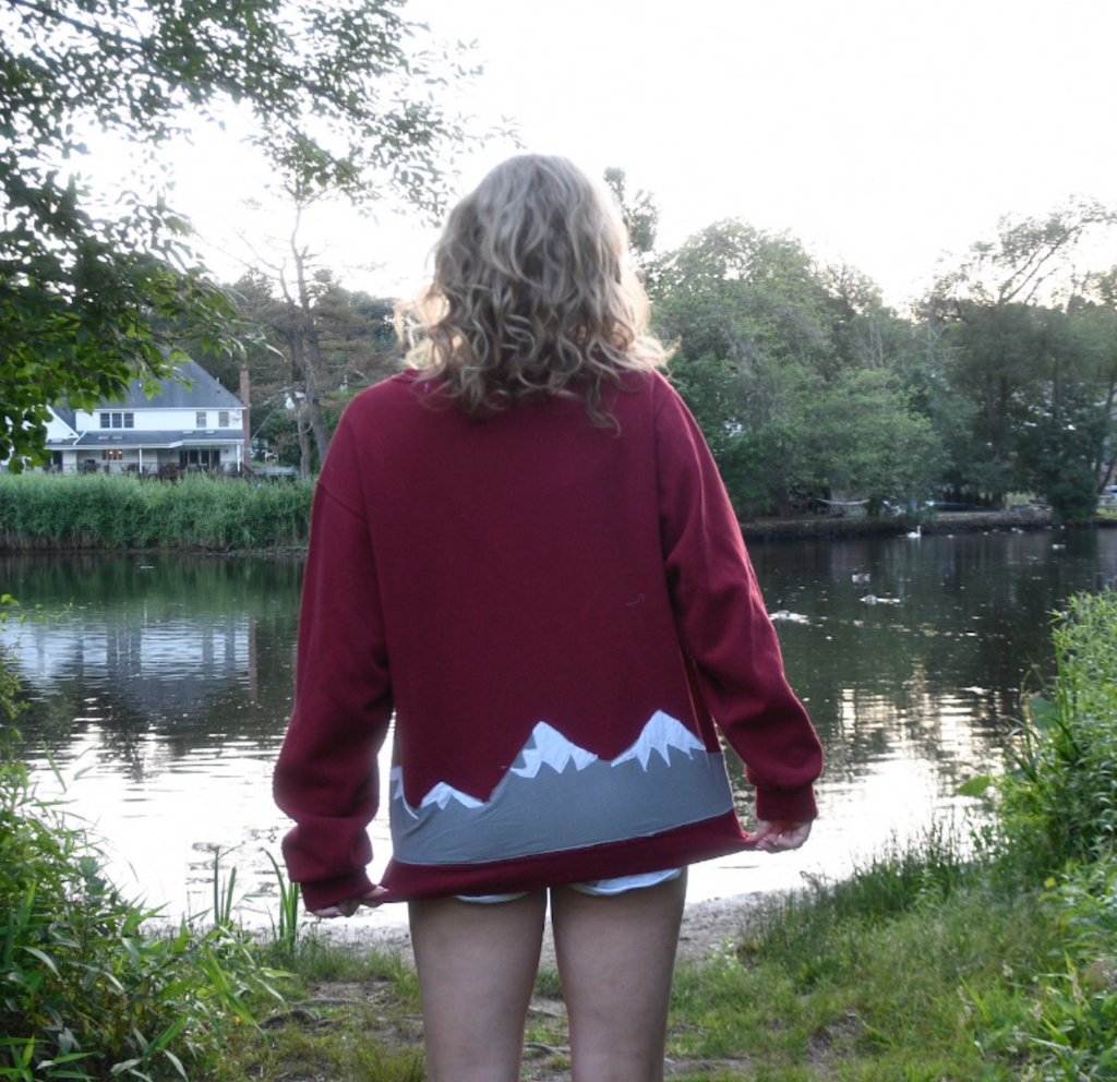 Mountain patchwork crewneck
