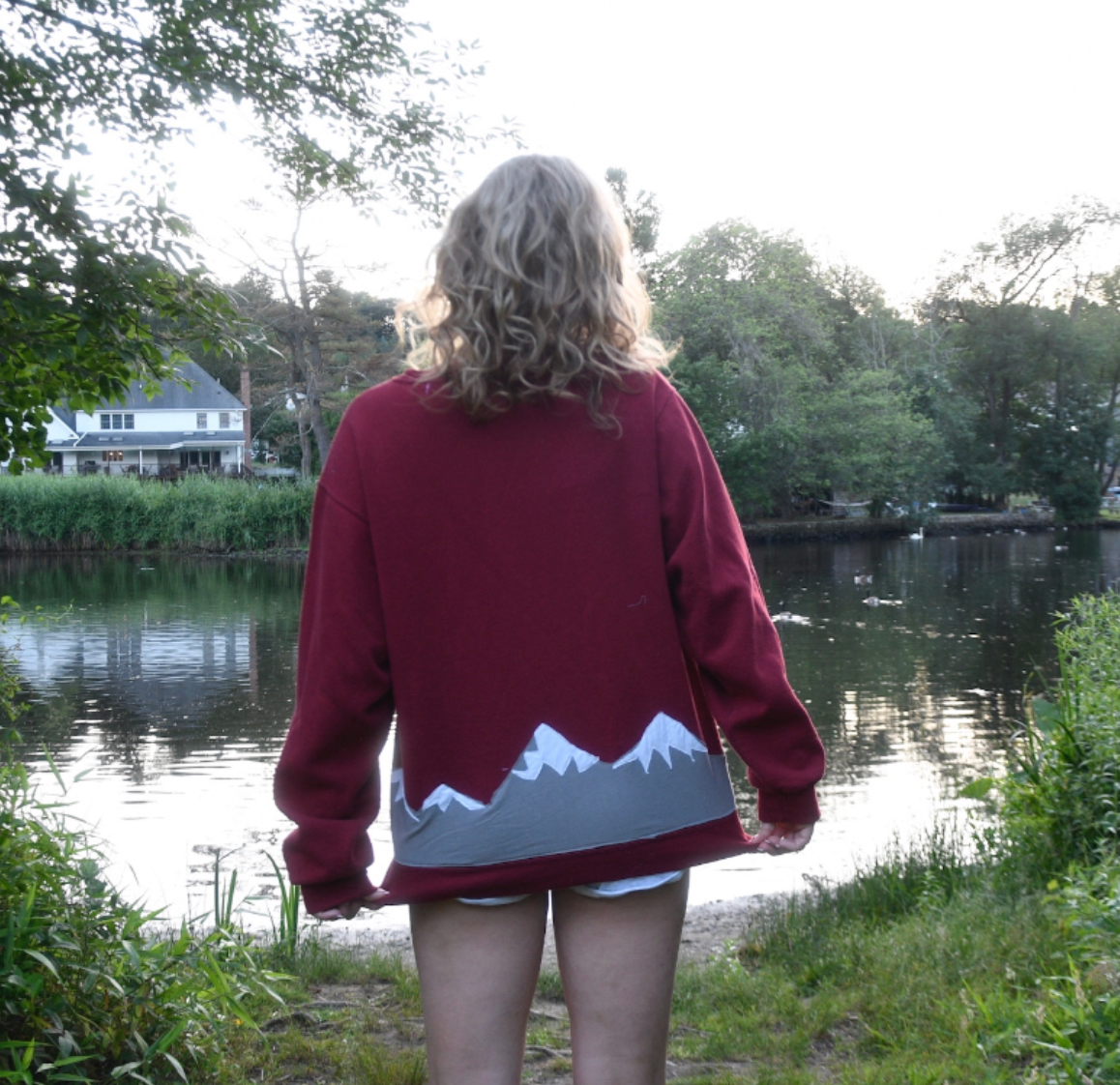 Mountain patchwork crewneck